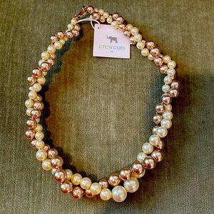 Brand new crew cuts pearl strand necklace about 19 inches around. Dual colored